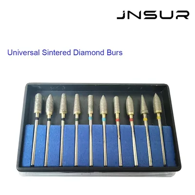 10 pcs/box Dental HP Sintered Diamond Burs KIT Universal Dental Dentistry Burs Cutting Drills