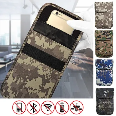 Faraday Bag Camouflage Tablet Cell Phone Signal Blocking RFID Signal Blocking Shielding Pouch Case GPS Location EMF Protection