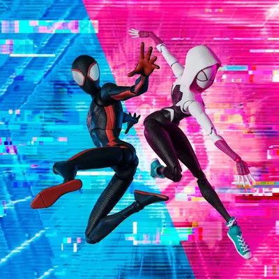 2 types Shf Spider-man Anime Figure Miles Morales Gwen Stacy Action Figures Spiderman Across The
