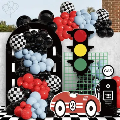 36inch Race Car Cutout Backdrops Shape RED Yellow Blue Racing Car Mosaic Board for Adult Birthday
