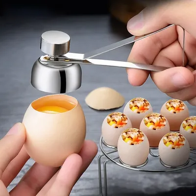Stainless Steel Egg Topper Cutter Metal Egg Scissors Boiled Raw Opener Creative Kitchen Tool Gadgets