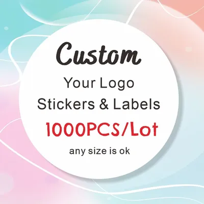 1000PCS Custom Stickers Customized Logo Packaging Labels Personalized Wedding Birthday Baptism