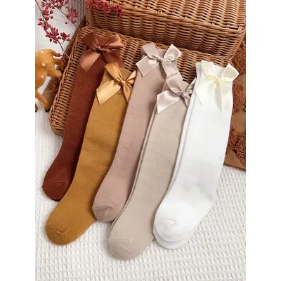 5pairs Toddler Girls Bow Decor Socks