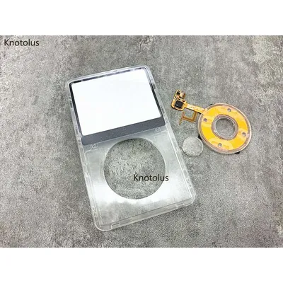 Clear Transparent Plastic Front Faceplate Housing Case Cover Clickwheel Center Button for iPod 5th Video 30GB 60GB 80GB