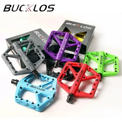 BUCKLOS Bicycle Pedals Sealed Bearing MTB Platform Pedal for Bicycle Mountain Nylon Bike Flat Pedals