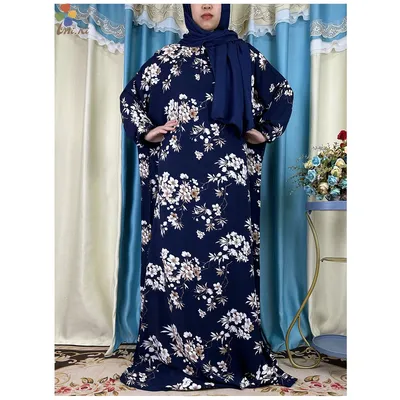 New African Abaya Woman Dress Ramadan Prayer Clothing Turkey Middle East Femme Robe Floral Loose