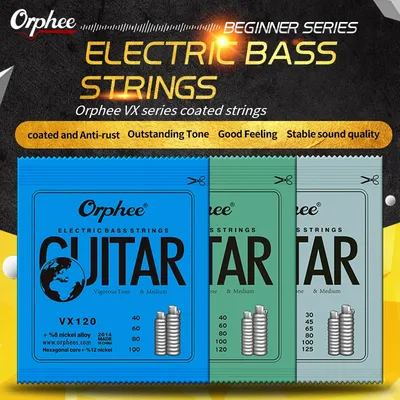 Orphee VX Bass Guitar Strings Medium Carbon Steel Hexagonal Core Alloy Wound Electric Bass Guitarra