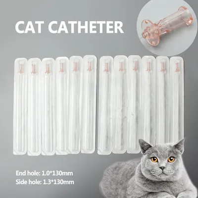 12PCS Cat Urinary Catheter Sterile Feline Specific Bladder Stone Obstruc Urethral Catheters 1.0