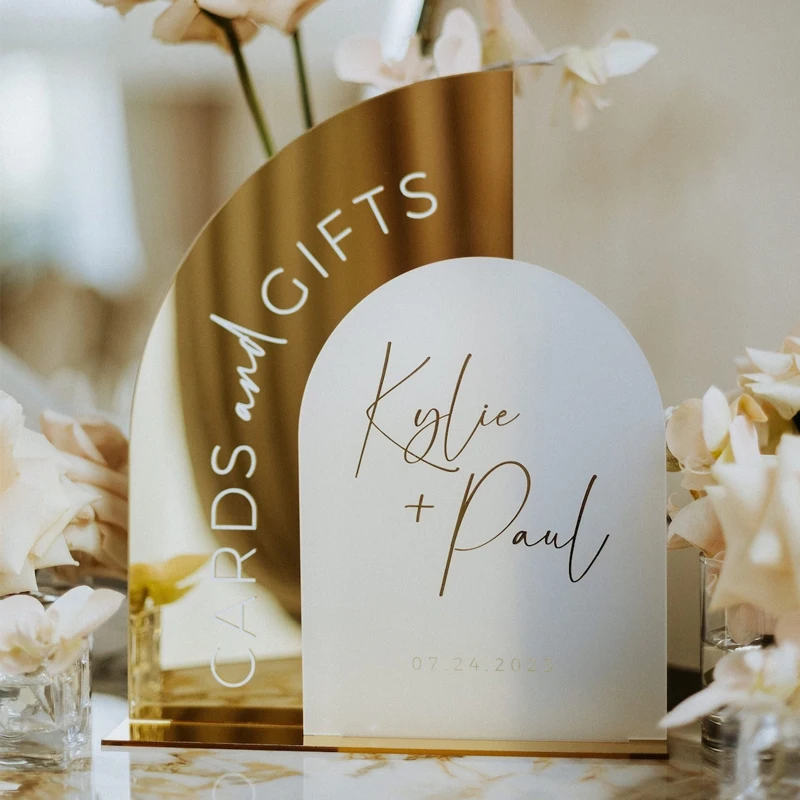 Cards And Gifts Sign,Wedding Signage,Cards and Gifts Wedding Sign,Custom Names Wedding Reception Decor,Gold Mirror Wedding Signs