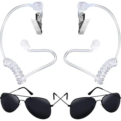 PESENAR 4 Pieces Playing Cosplay Toy Includes Earpiece Earplugs Acoustic Tube Headset And