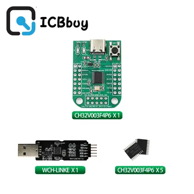 CH32V003 EVT Development board CH32V003F4P6 MCU QingKe RISC-V2A 1-wire SDI System Main Frequency