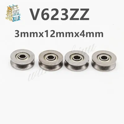 10pcs/lot V623ZZ V Groove Roller Wheel Ball Bearings 3*12*4 mm Embroidery Machine Pulley Bearing