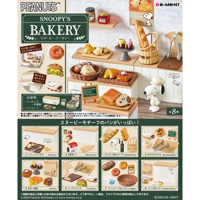 Re-ment Original 8Pcs Peanuts SNOOPY’S BAKERY スヌーピーモチーフのパンがいっぱい！Action Figure Toys For Kids Gift
