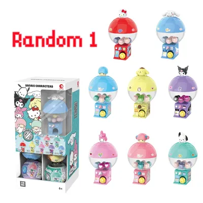 Kawaii Sanrio HelloKitty Kuromi mymelody Cinnamoroll Animation Action figure Lucky draw machine Cute kids Doll toy Birthday Gift
