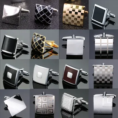 High Quality Cufflinks Luxury Cuff Links Mens French Square Button Shirts Accessories Business