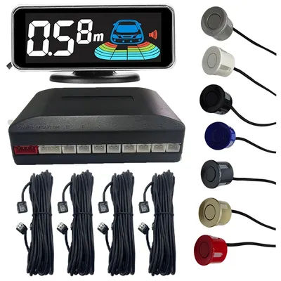 Multiple Radar Parking Sensor Kit Backlight Parktronic LED Display System Backup Monitor Detector