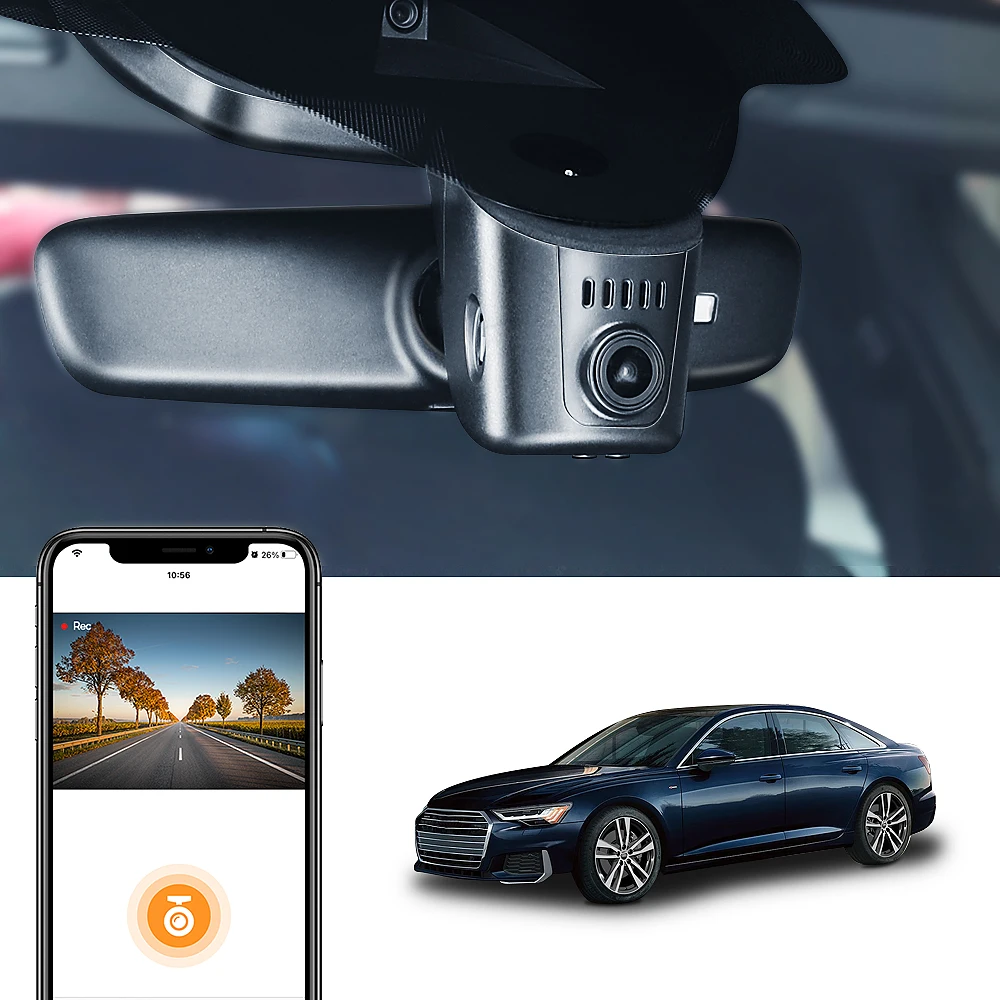 FITCAMX 4K OEM Dash Cam for Audi A3/A4/A5/Q5/Q3/A6 with Night Vision & WiFi, Wireless Dashcam for A7/Q7/A1/Q2/TT/RS/S/SQ5/S8/SQ8