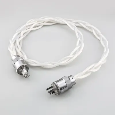 New 5N OCC single crystal US & EU AC Audiophile audio amplifier DAC filter HIFI silver Power cable