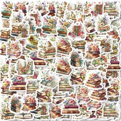 46pcs Book In Flowers Vintage Graffiti Stickers Decorated Notebook Water Cup Suitcase Guitar Classic