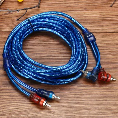 5m Car Modified RCA Audio Cable Pure Copper Car Audio Power Amplifier Cable Automotive Electronics