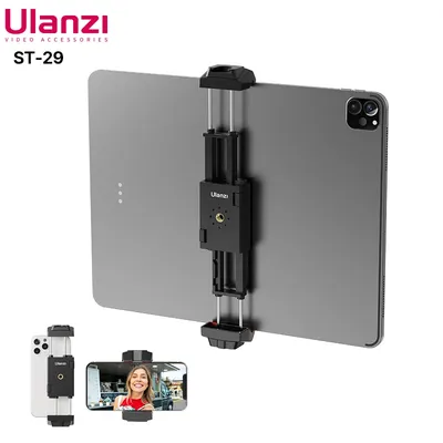 Ulanzi ST-29 Universal Tablet Tripod Mount Stand Phone Holder w Cold Shoe For iPhone 16 15 14 13 12