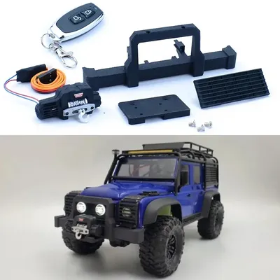 TRX4M Climbing Car Modified Front Bumper with Electric Winch for 1/18 RC Crawler Car Traxxas TRX4-M