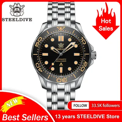 STEELDIVE SD1957 New Strap 42MM Vintage Bezel 200M Waterproof NH35 Green Luminou Sapphire Glass Automatic Dive Watch Reloj