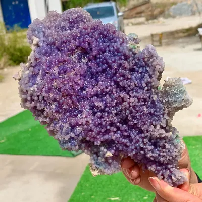 Natural Purple Grape Agate Chalcedony Crystal Mineral Sample Healing