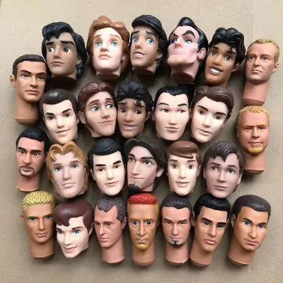 Prince Doll Heads White Brown Black Skin Men Soliders Doll Parts 1/6 Size Doll Accessories Kids Collection Figure Toys