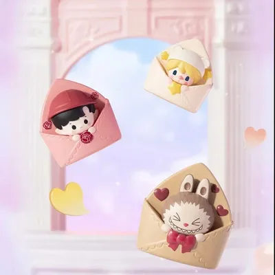 Original Pop Bean Love Letter Series Mini Dolls Kawaii Anime Figure Cute Desktop Model Molly Sp Dimoo Surprise Gifts Collection