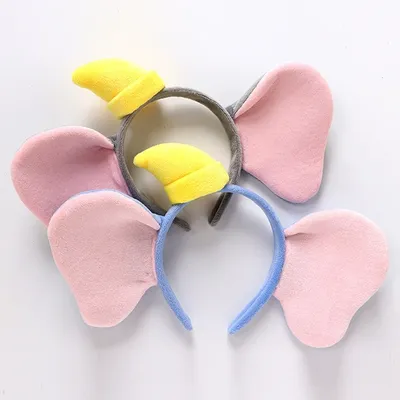 Lovely Elephant Ears Hair Hoop Cartoon Animal Headdress Washing Face Makeup Headband Animal Headwear Hair Accessory