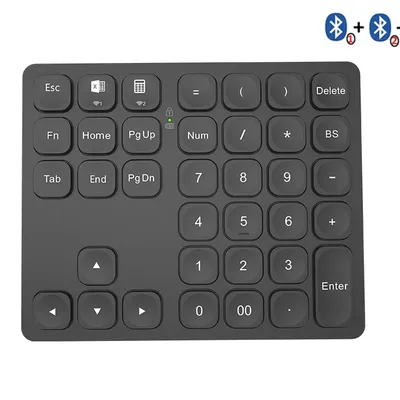 BOW Dual Bluetooth Numeric Keyboard Rechargeable Wireless Number Numpad for iPad Laptop Windows ios