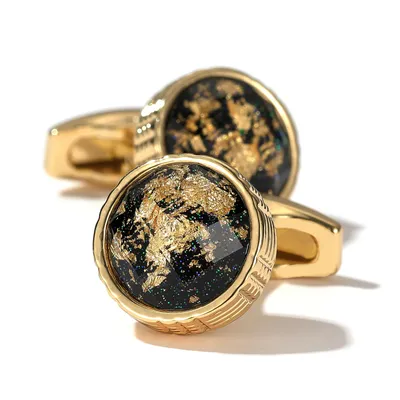 Cufflinks Gold Color TOMYE XK22S014 Personalized Round Tuxedo Formal Shirt Cuff Links Button for Men