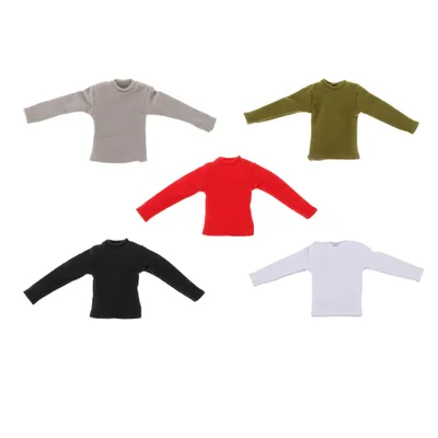 1/12 Scale Long Sleeve T Shirt Miniature Clothing Handmade Doll Clothes for 6in Doll Model Action