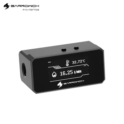 Barrowch Digital Flow Temperature Monitor PC Water Cooling Intelligent Water Temperature Protector