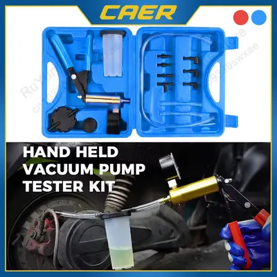 CAER Manual Brake Bleeder Vacuum Pump Kit Automotive Fluid Tester with Gauge Adapters 2 in 1