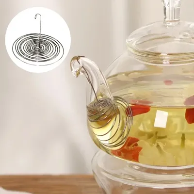 5pcs Teapot Stainless Steel Spring Teapot Nozzle Strainer Set Portable Filter Teapot Strainer Tea