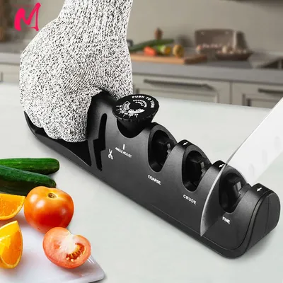Knife Sharpener Angle Adjustable 4 Stages Scissors Sharpening stone Professional Kitchen Grinder