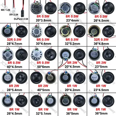 2x 8 32 Ohms 8R 32R 0.5W 1W 2W Diameter 20 23 26 28 30 32 36 40 50 MM Ultra-thin Speaker W/ MX XH