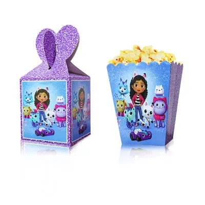 Gabby Dollhouse Party Supplies Gift Candy Box Favor Baby Shower Cartoon Animals Smiling Cat Hug Gabbys Birthday Party Decoration