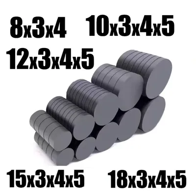 8x3 8x4 12x5 12x4 12x3 20X3 20X5Mmm Black Small Round Magnet Fridge Ferrite Magnet Round Speaker Magnet Permanent Magnet