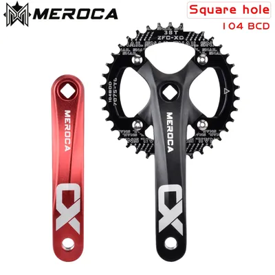 MEROCA CX Square Hole Bicycle Crankset 104BCD Aluminum Alloy IXF Square Hole Mountain Bike Crankset