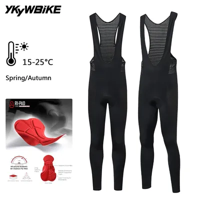 YKYWBIKE Spring Autumn Cycling Pants Men PRO Bike Long Pants Cool Breathable Cycling bib Pants