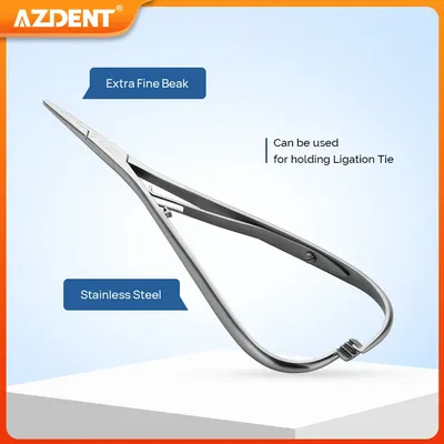 AZDENT Dental Orthodontic Plier Ligature Tie Holder Elastic Placement Dentistry Basic Instrument Tool for Dentists