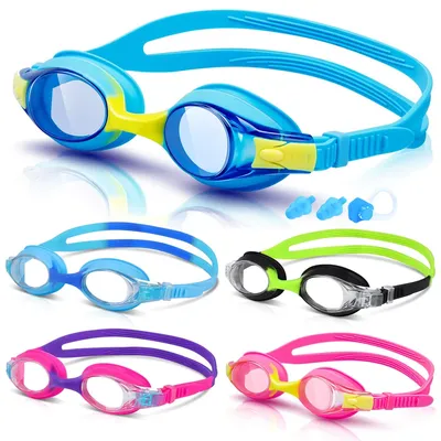 Swimming Goggles For Kids Youth Age 3-14 Years Old Anti-fog 100% UV Protection Clear Vision No