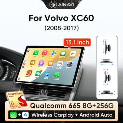 Ainavi 13.1 Car Radio For Volvo XC60 2008 2009 2010 2011 2013 2014 2015 2017 Wireless Android Auto Carplay Car Multimedia 2 Din