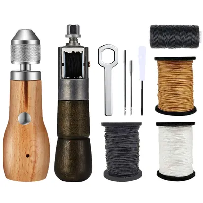 Leather Sewing Awl Thread Kit Hand Sewing Machine Speedy Lock Stitcher Thread Needles DIY Craft