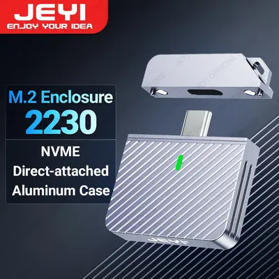JEYI 2230 M.2 NVMe Direct-attach SSD Enclosure, USB 3.2 10Gbps In-line Aluminum Solid State Drive