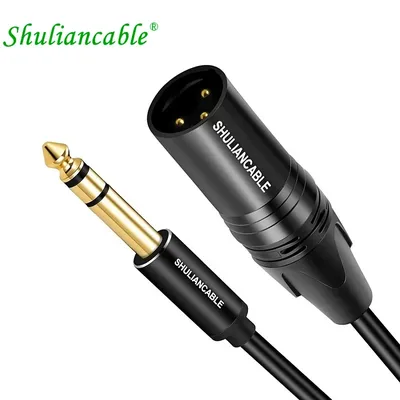 Shuliancable 1/4 inch TRS to XLR male cable, balanced 6.35mm TRS plug to 3-pin XLR male TRS male to
