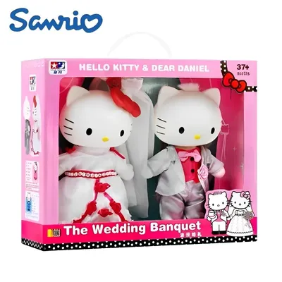 Original Hello Kitty Kawaii Cute Doll Dear Daniel The Wedding Banquet Couple Lovers Pretent Anime Figure Wedding Suit Girl Gift